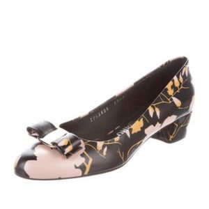 Salvatore Ferragamo floral low pumps size 8 1/2 medium. Gently used
